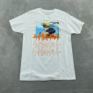 Naruto Shippuden White Graphic T-Shirt Medium Athletic Fit Cotton NWT 1556